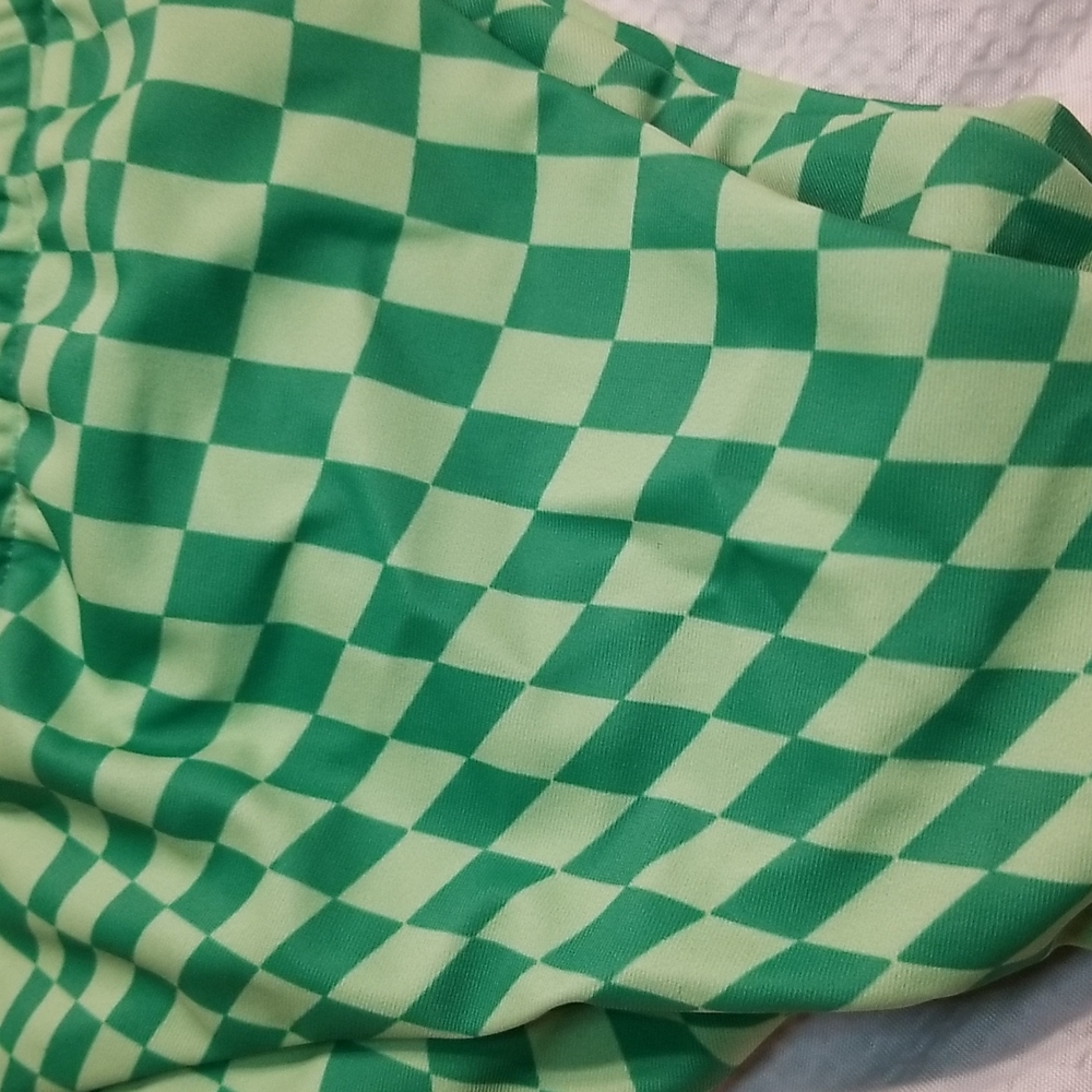 Nwot Triangle High Cut Side String Halter Ruched … - image 4